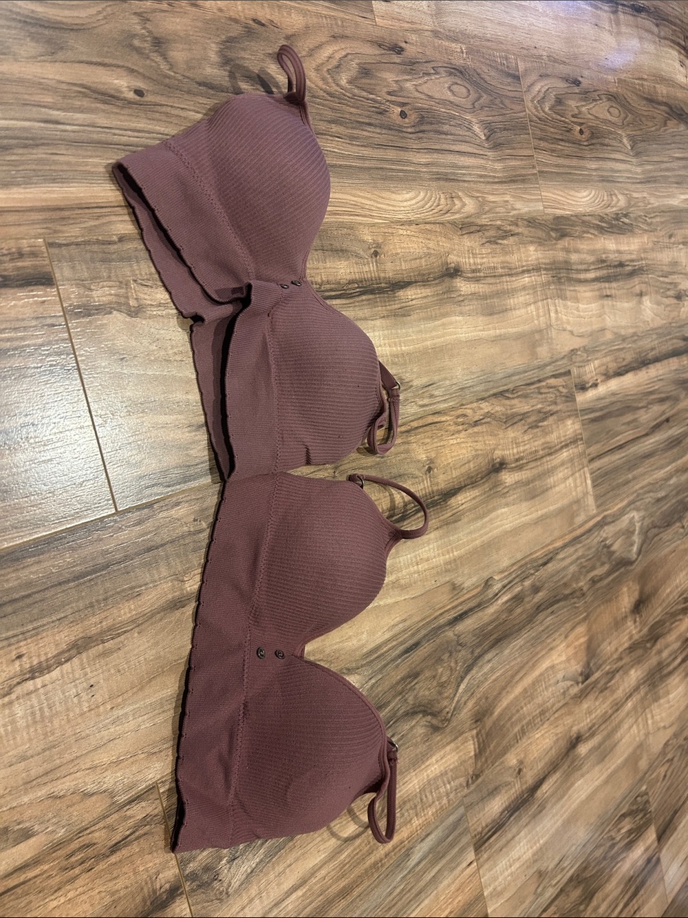Lucky Brand Mauve-Taupe Wireless Plunge Bra